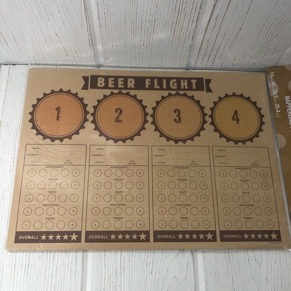 NEW 24 Beer Flight Placemats & 6 Snack Cups Paper - Picture 2 of 7